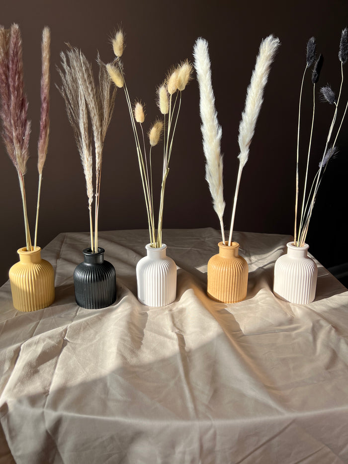 Mini Vases and Dried Flowers Bundle Set
