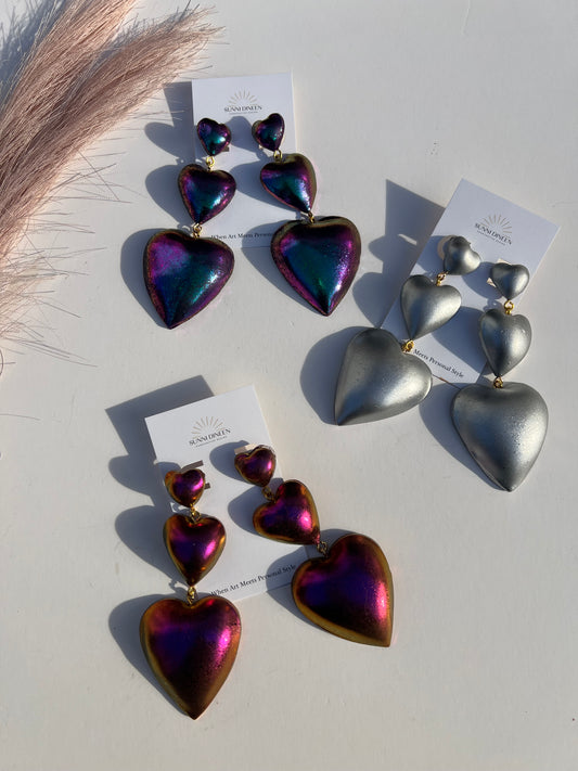 Tiered Heart Balloon Drop Earrings