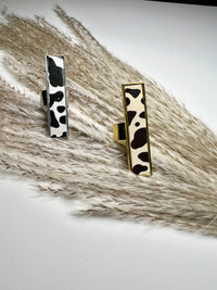 Animal Print Rectangle Statement Ring