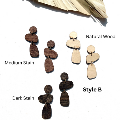 Natural Wood Statement Earrings