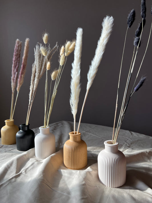 Mini Vases and Dried Flowers Bundle Set