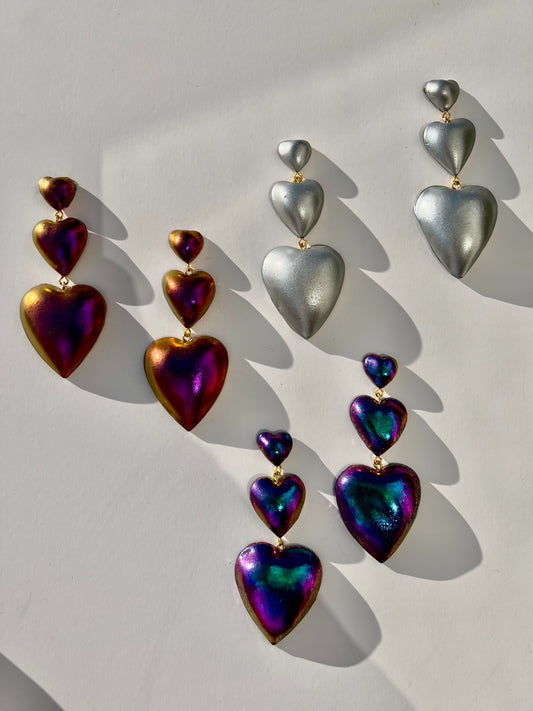 Tiered Heart Balloon Drop Earrings