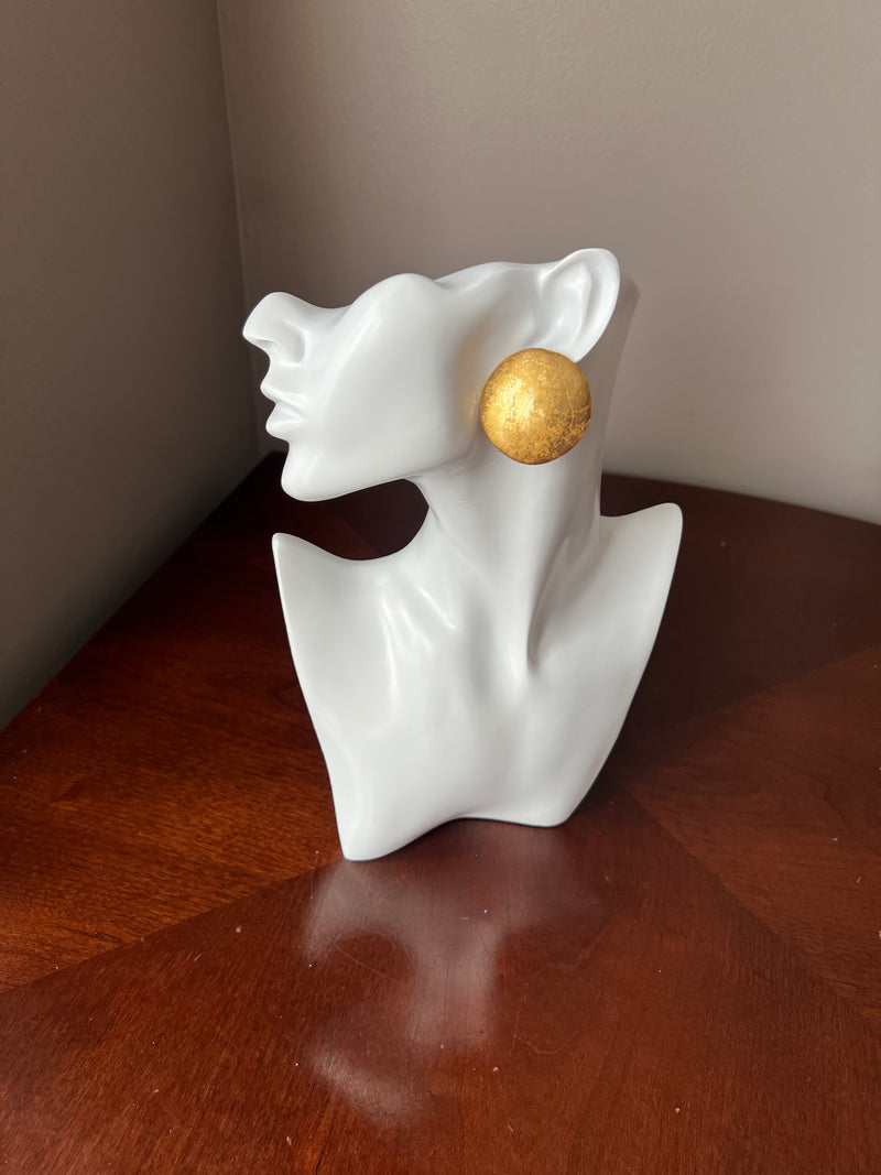 Metallic Oversized Button Stud Earrings