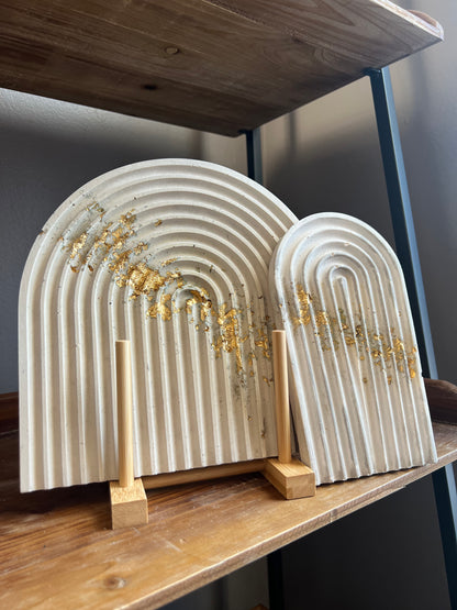 Gold Leaf Arch Tray Duo Set