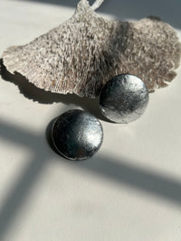 Metallic Oversized Button Stud Earrings