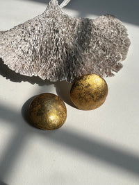 Metallic Oversized Button Stud Earrings