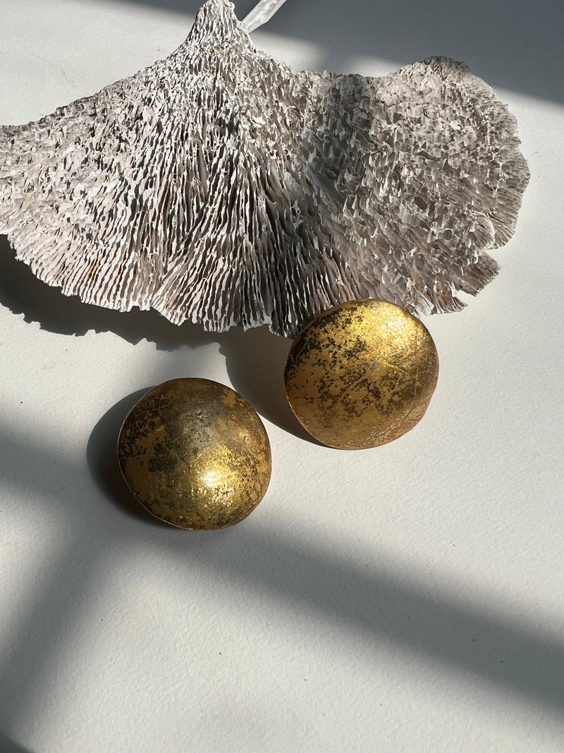 Metallic Oversized Button Stud Earrings