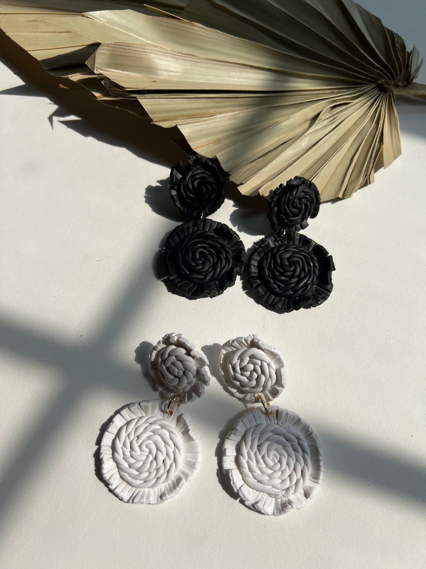 Faux-Rattan Statement Earrings