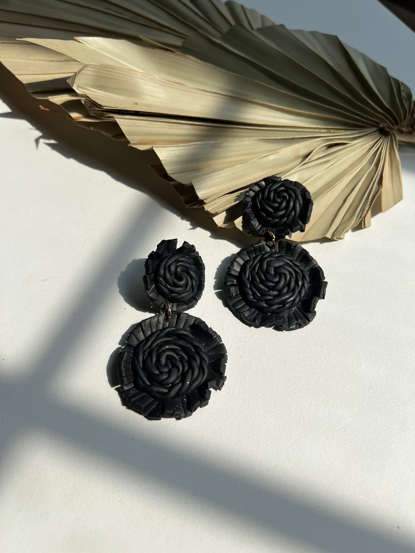 Faux-Rattan Statement Earrings