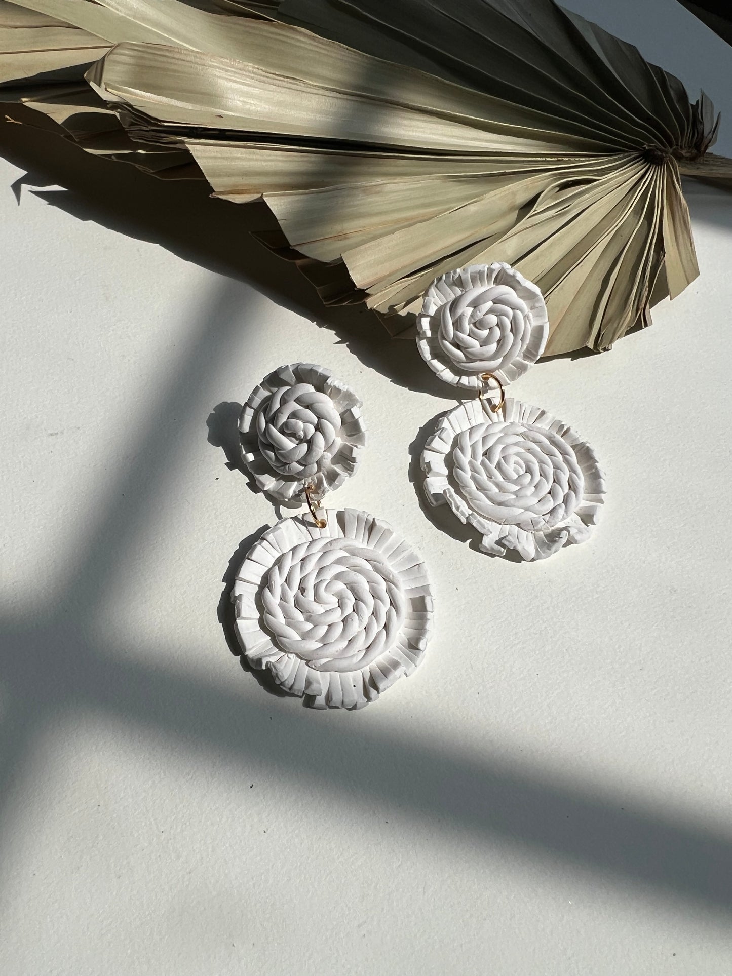 Faux-Rattan Statement Earrings