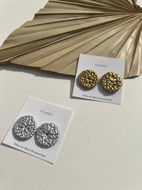 Metallic Rattan Stud Earrings