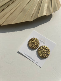 Metallic Rattan Stud Earrings