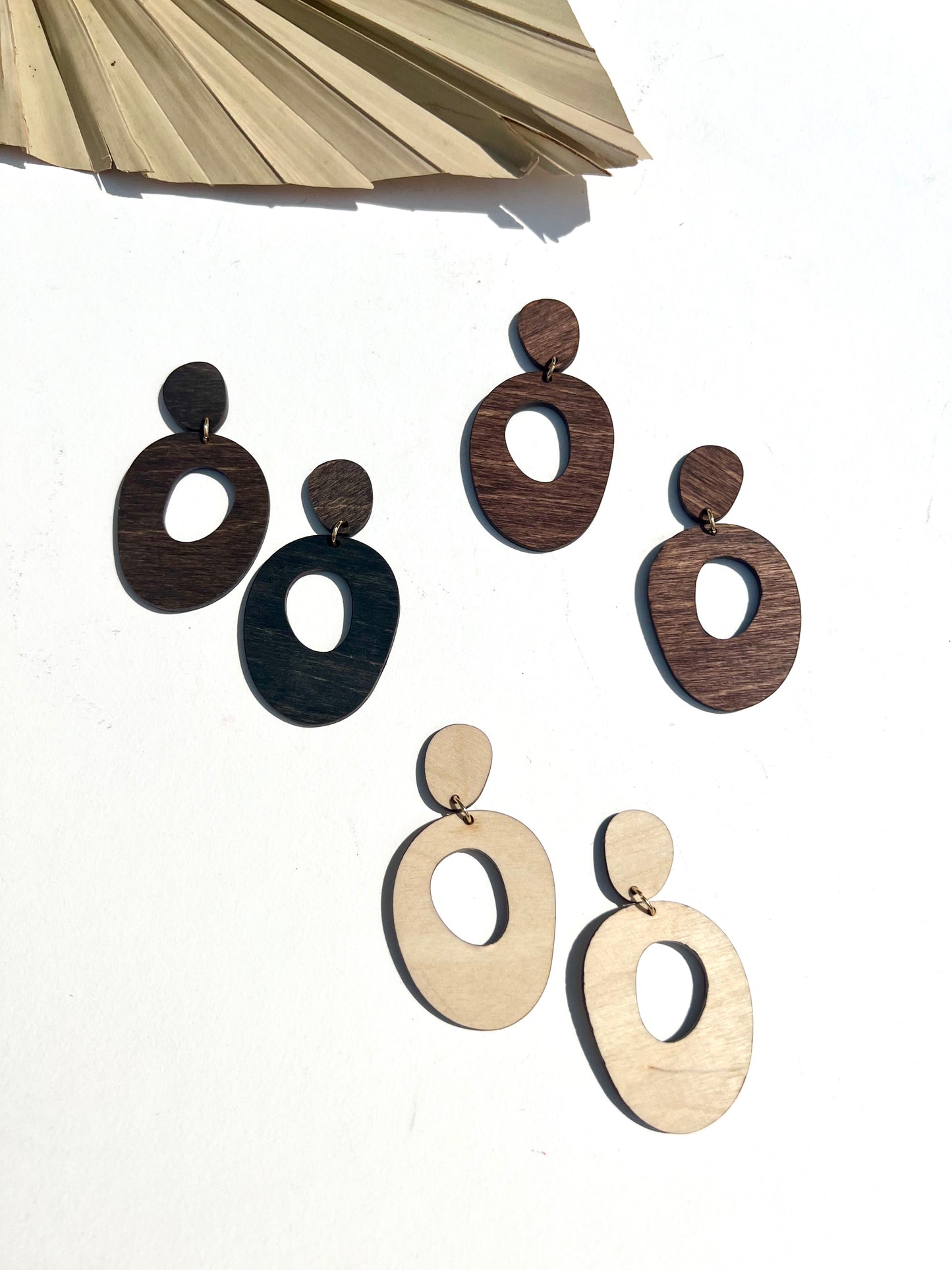 Natural Wood Statement Earrings Bundle Set