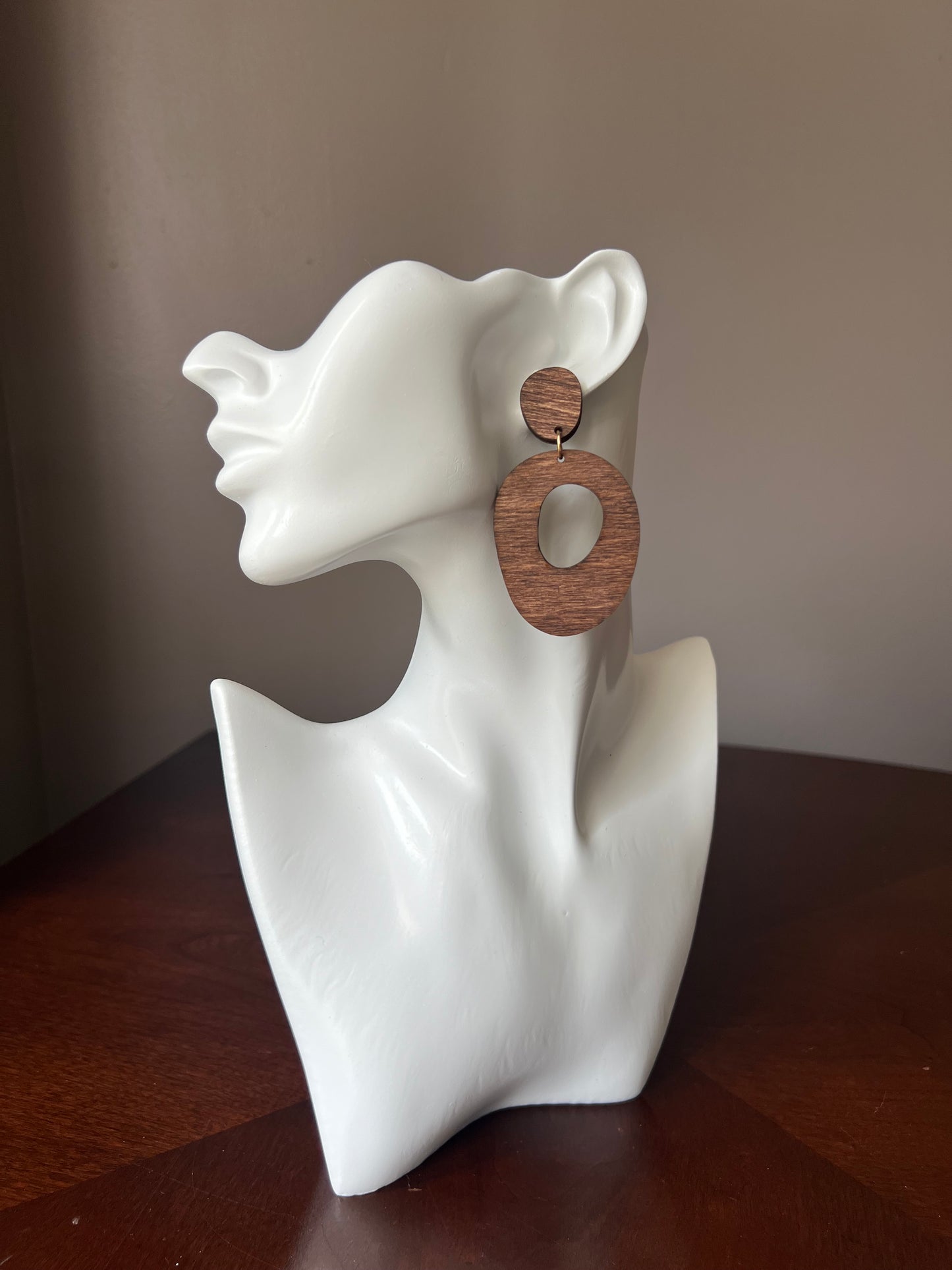 Natural Wood Statement Earrings