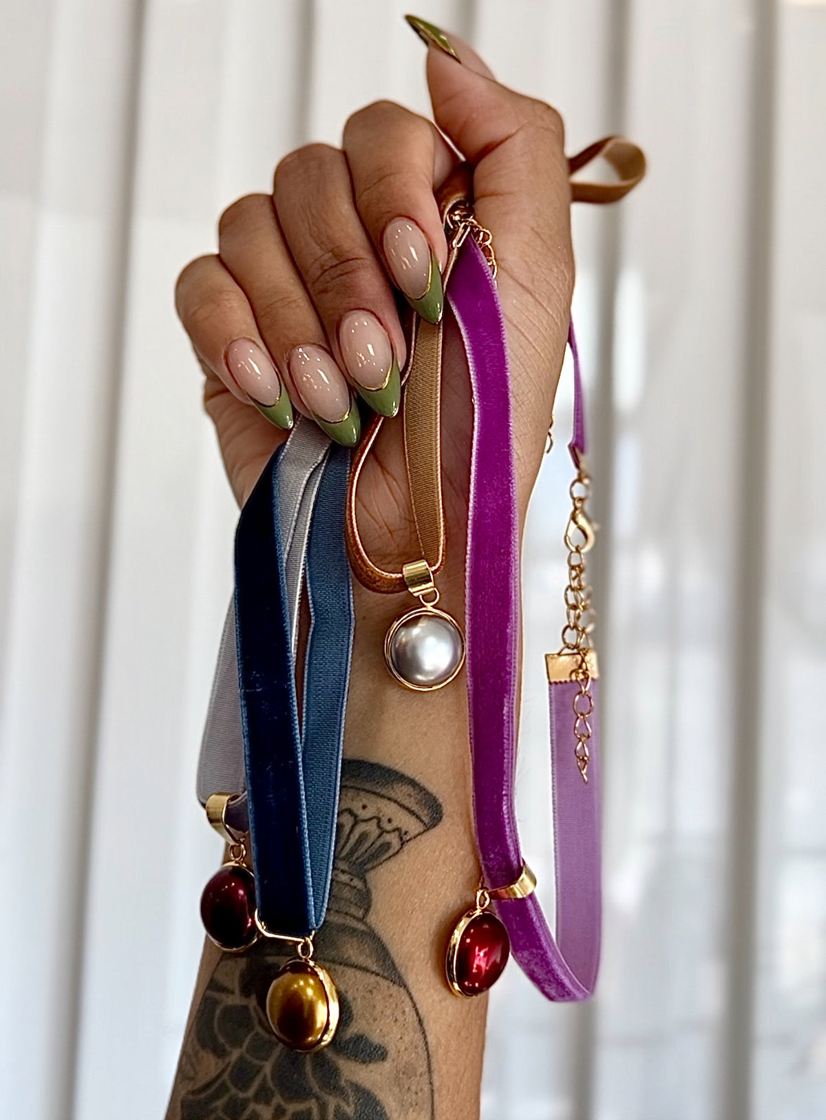 Pearlesque Choker Necklace Set I Personalized Mix & Match Handmade Charm Chokers