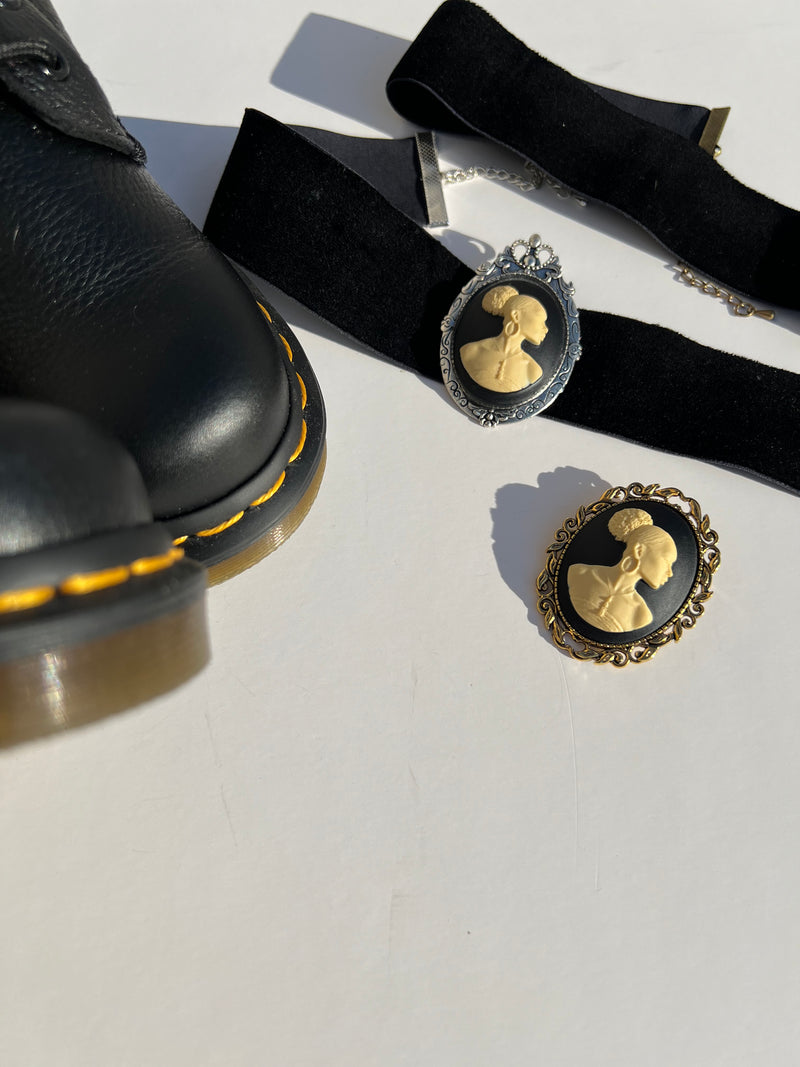 Afro Beauty Cameo Choker Necklace Set