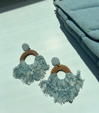 Chambray Fringe Statement Earrings