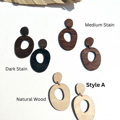 Natural Wood Statement Earrings