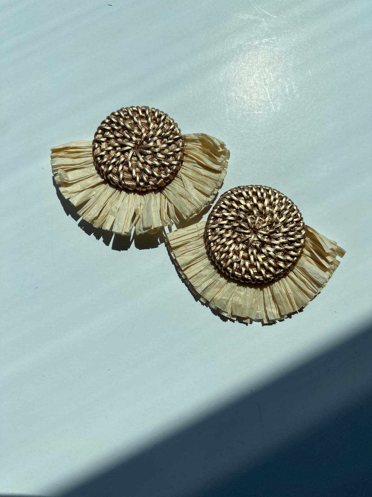 Isla Raffia Fringe Statement Earrings
