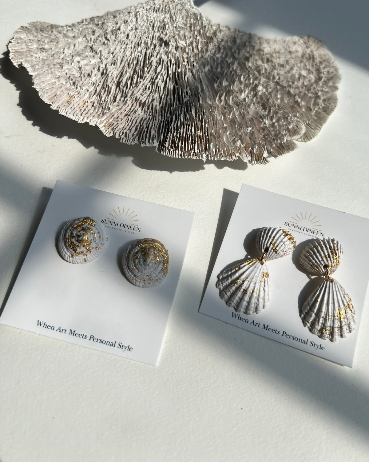 Seashell Bauble Earring Set – Handcrafted Clay Earring Set by Sunni Dineen