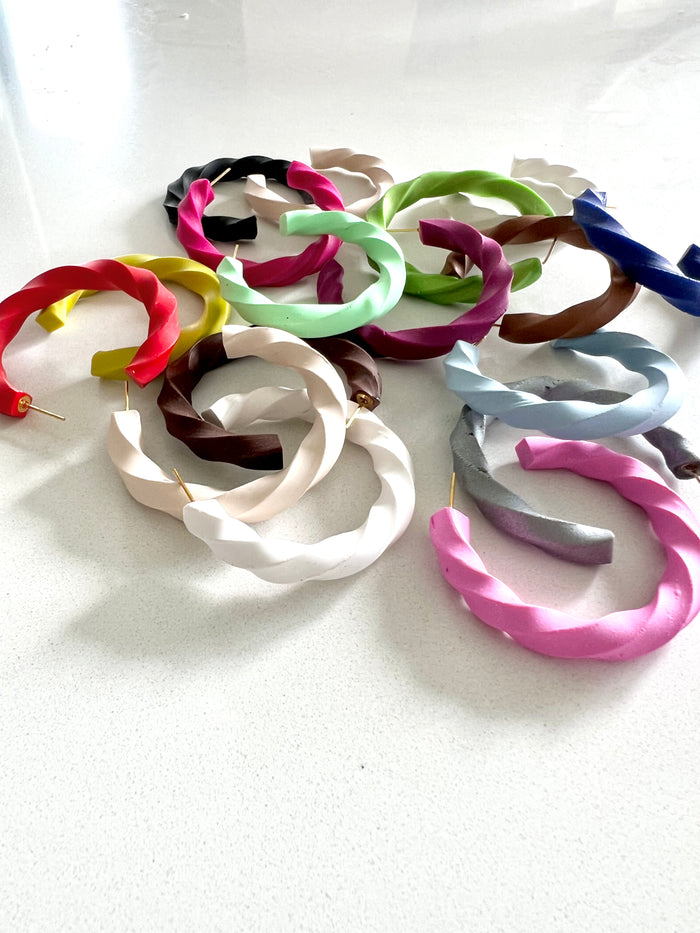 Buy 2 Get One: Helix Clay Hoop Earrings