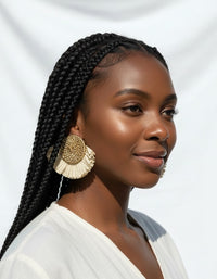 Isla Raffia Fringe Statement Earrings