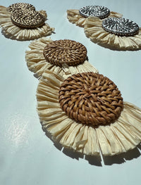 Isla Raffia Fringe Statement Earrings