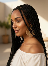 Calista Raffia Fringe Statement Earrings