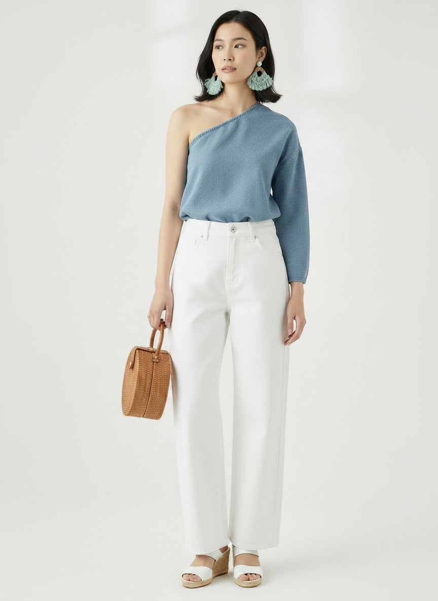 Chambray Fringe Statement Earrings