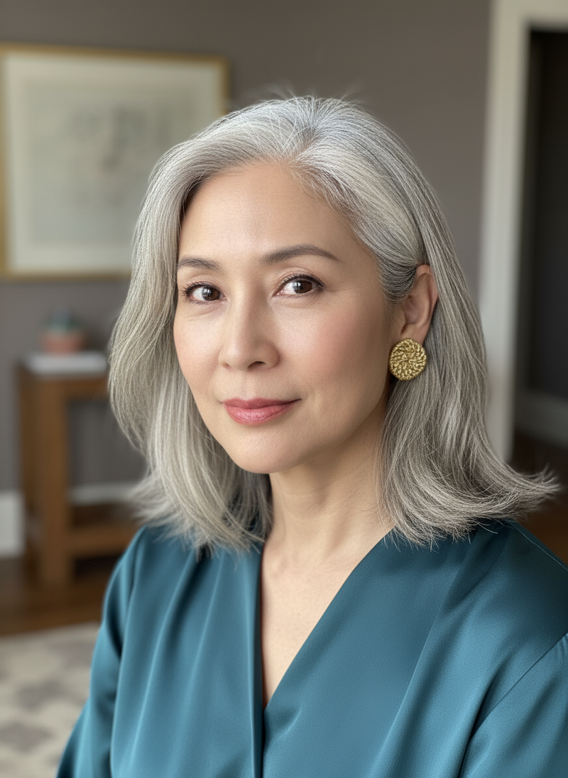 Model wearing handmade rattan stud earrings in silver created by Sunni Dineen Handcrafted Design—jewelry for women who wear their story.