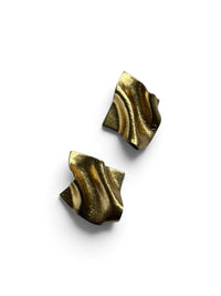  A pair of gold leaf Monae sculptural statement earrings