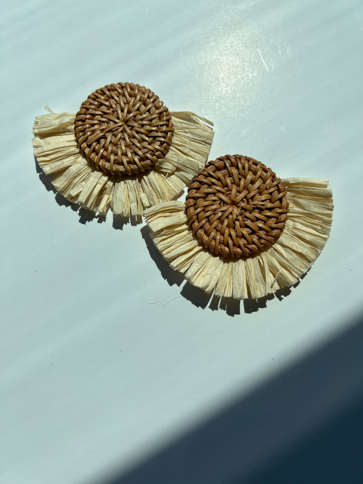 Isla Raffia Fringe Statement Earrings