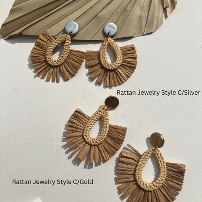 Rattan Statement Earrings