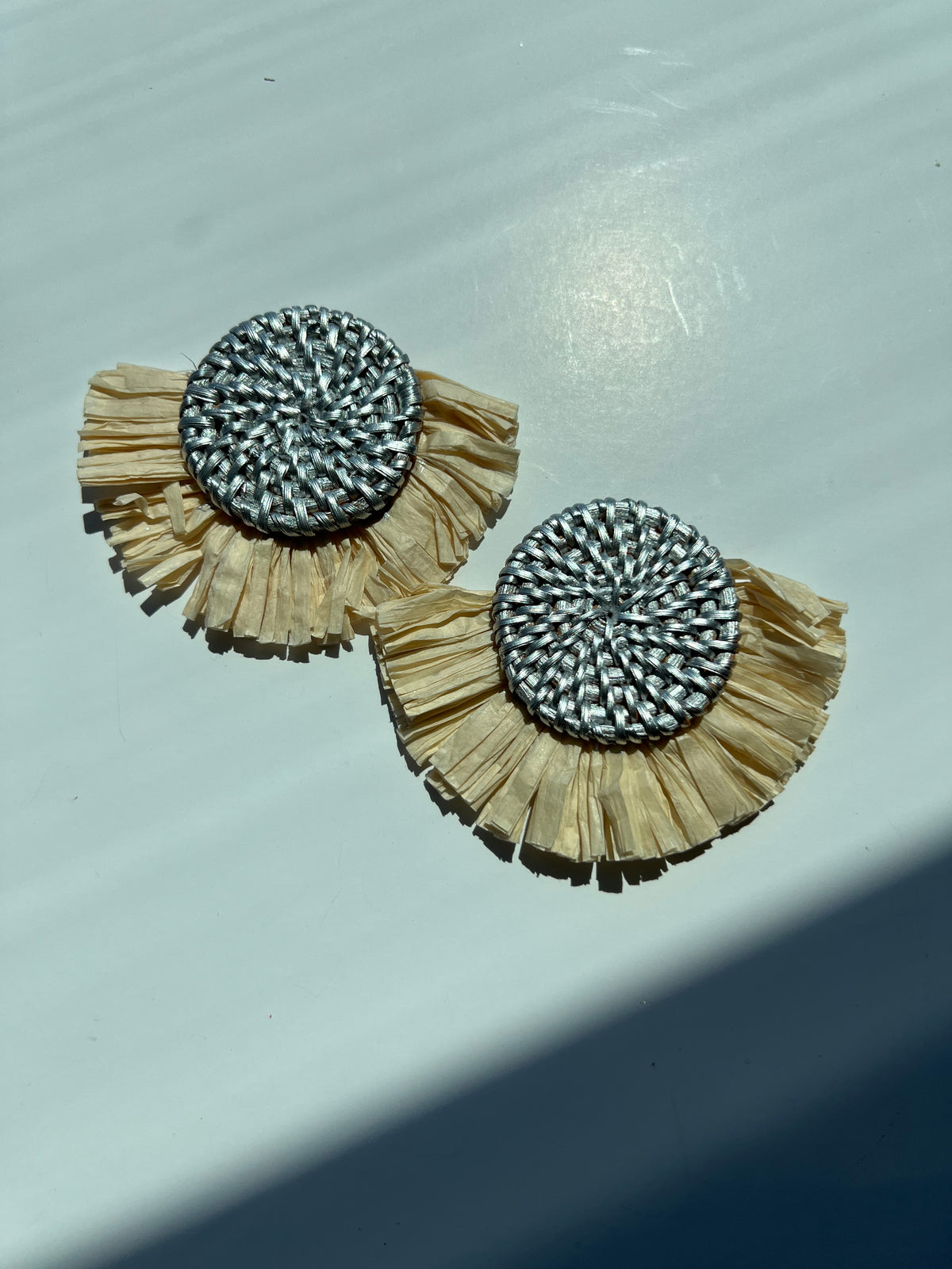 Isla Raffia Fringe Statement Earrings