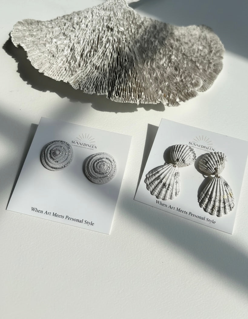 Seashell Bauble Earring Set – Handcrafted Clay Earring Set by Sunni Dineen